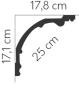 Preview: Decke 128 PU  17,2x17,4cm  feste Stuckleiste für Raumgestaltung